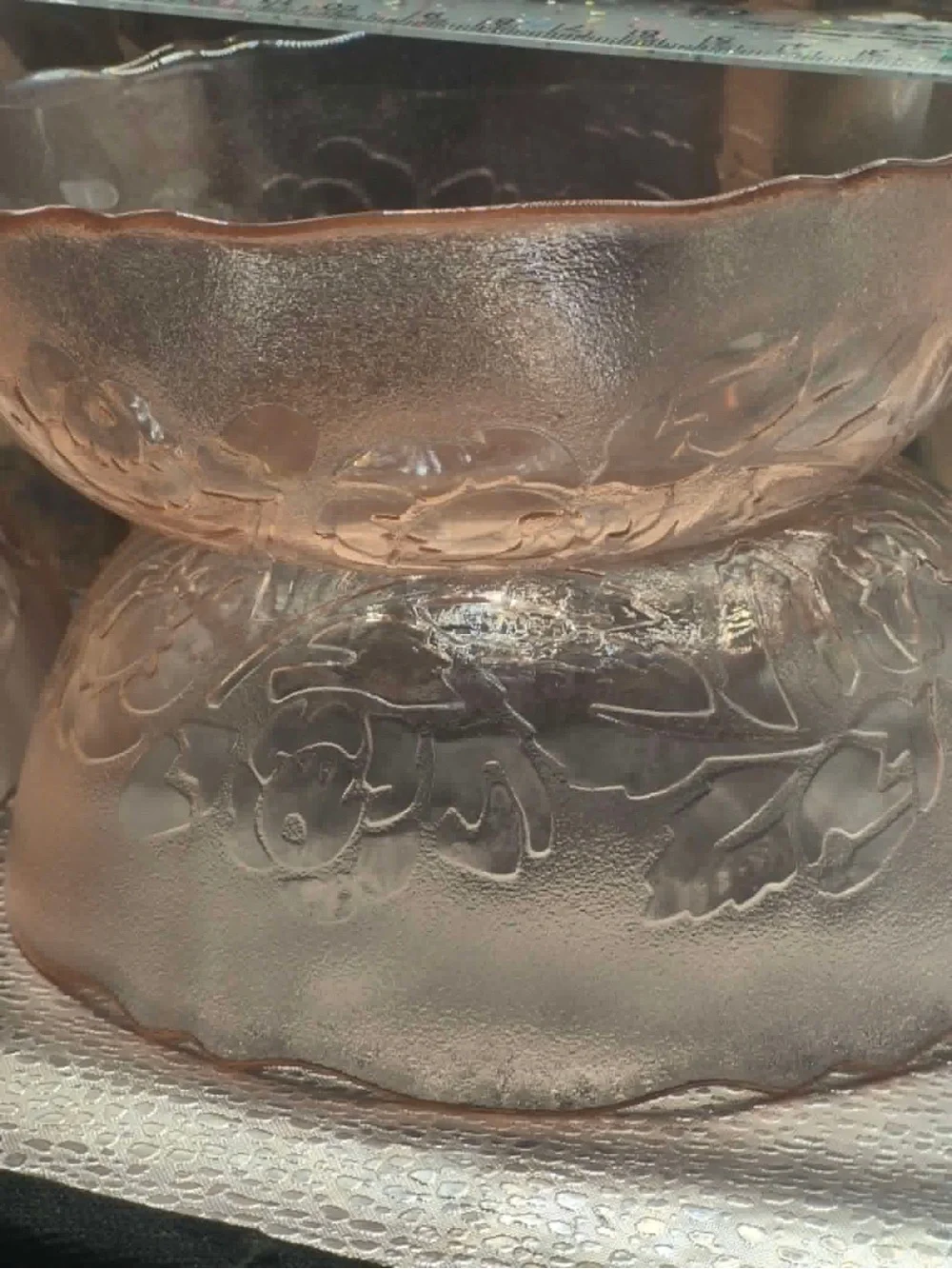 Vintage Pink French Glass Serving Bowl Set - Arcoroc ROSA Rosaline